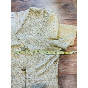 Laurence Kazar Sz 10/12 Gold Beaded Double Breasted Cocktail Dress Vintage 80s